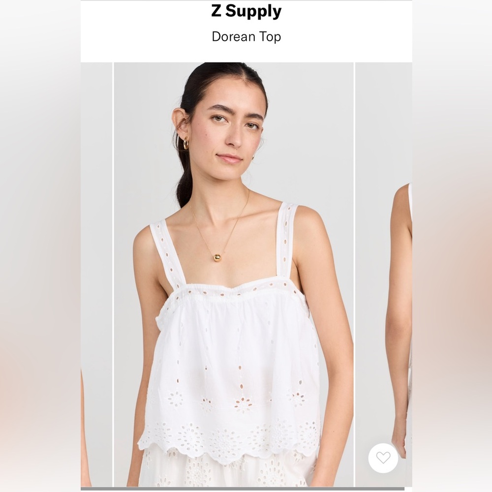🤍 ZSUPPLY DOREAN White Eyelet Sleeveless Top